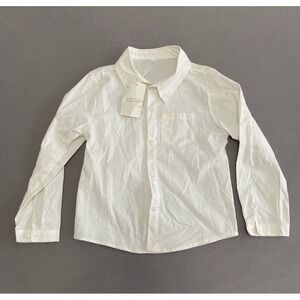 Sangtree Kids White Long Sleeve Button Down Shirt Cotton Blend Size 140 51277